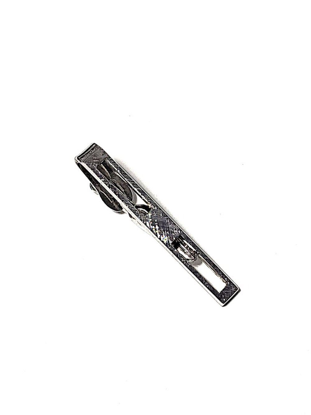 Shields silver tone metal tie bar